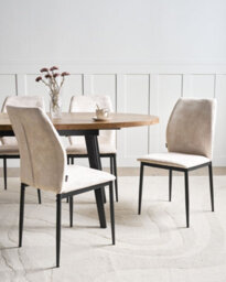 Beliani Set Of 4 Dining Chairs Rocheport Fabric Light Beige - thumbnail 2