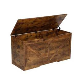 Wooden Toy Box Chest Kids Storage Bench Flip Top Lid & Safety Hinges - thumbnail 4