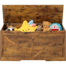 Wooden Toy Box Chest Kids Storage Bench Flip Top Lid & Safety Hinges - thumbnail 2