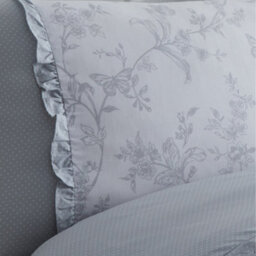 Dreams & Drapes Kristen Frill Detail Grey Duvet Cover Set - thumbnail 3