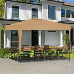 Birchtree Waterproof 3M X 3M Heavy Duty Pop Up Gazebo Marquee Garden Awning Party Tent Canopy 600D Polyester Steel Frame Beige - thumbnail 2