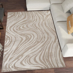 Hamilton Modern Metallic Sheen Area Rug - Marble Inspired Design Mocha 160Cm X 230Cm - thumbnail 1