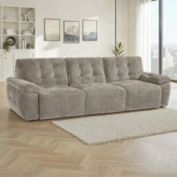 Furnishings For Less UK Drayton Mushroom Electric Sofa Bed 3 Seater With Power Sliding Seats - thumbnail 2