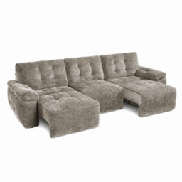 Furnishings For Less UK Drayton Mushroom Electric Sofa Bed 3 Seater With Power Sliding Seats - thumbnail 1