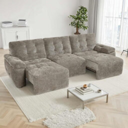 Furnishings For Less UK Drayton Mushroom Electric Sofa Bed 3 Seater With Power Sliding Seats - thumbnail 4