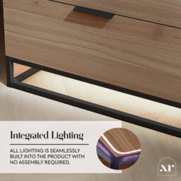 X Rocker Xr Living Denver Chest Of 3 Drawers With Led App Control Lights - Oak / Black - thumbnail 4