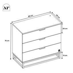 X Rocker Xr Living Denver Chest Of 3 Drawers With Led App Control Lights - Oak / Black - thumbnail 9