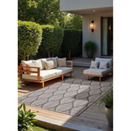 The Rugs Liora Reversible Rug Indoor Outdoor Trellis Flat Woven Low Pile In White - thumbnail 6