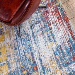 Atlantic Streaks 8714 Montauk Multicolour Modern Luxurious Abstract Stain Resistant Flatweave Eco-Rug-140Cm(Circle) - thumbnail 2