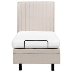 Beliani Adjustable Bed Fabric Castellan 80 X 200 Cm (Eu Small Single) Light Beige - thumbnail 6