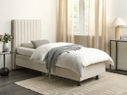 Beliani Adjustable Bed Fabric Castellan 80 X 200 Cm (Eu Small Single) Light Beige - thumbnail 2