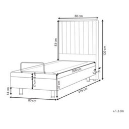 Beliani Adjustable Bed Fabric Castellan 80 X 200 Cm (Eu Small Single) Light Beige - thumbnail 3