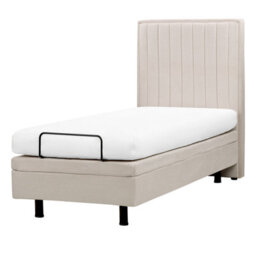Beliani Adjustable Bed Fabric Castellan 80 X 200 Cm (Eu Small Single) Light Beige - thumbnail 5