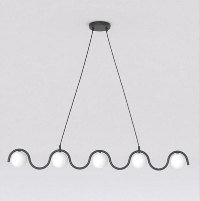 Emibig Lighting Emibig Sinus Pendant Lamp 5 X G9 Black With White Shade - image 1