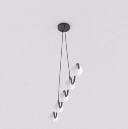 Emibig Lighting Emibig Sinus Pendant Lamp 5 X G9 Black With White Shade - thumbnail 3
