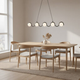 Emibig Lighting Emibig Sinus Pendant Lamp 5 X G9 Black With White Shade - thumbnail 4