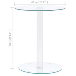 Berkfield Coffee Table Transparent 40 Cm Tempered Glass - thumbnail 5