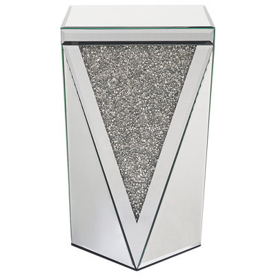 Wyld And Coco Glam Silver Glass Mirrored Side Table 30 X 30 Cm - image 1