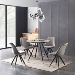 Life Interiors Sofia Dorchester Lux Dining Set, A Table And Chairs Set Of 4, Grey/dark Grey - thumbnail 2
