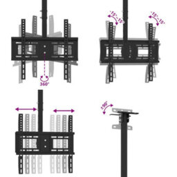 Berkfield Tv Ceiling Mount For 32-65 Inch Screen Max Vesa 400X400 mm 40Kg - thumbnail 6
