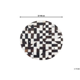 Beliani Rug Bergama Brown 140 Cm Leather - thumbnail 3