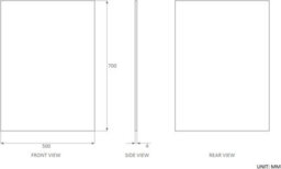 50 X 70Cm Rectangle Frameless Bathroom Wall Hanging Fittings Not Included - thumbnail 2