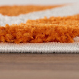 The Rugs Joli Orange And White Wavy Rug Soft Dense Pile Easy To Clean And Pet Friendly For Living Rooms And Bedrooms - thumbnail 3