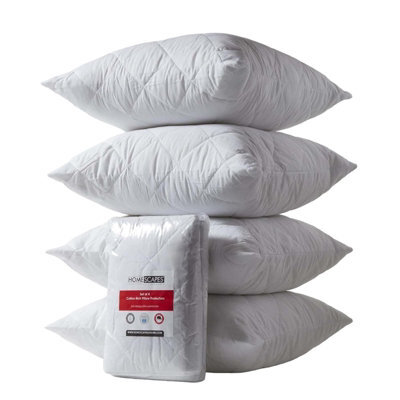 Homescapes Cotton Rich Quilted Pillow Protectors 65 X 65 Cm, Pack Of 4 - image 1