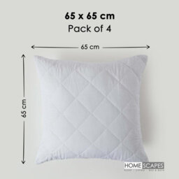 Homescapes Cotton Rich Quilted Pillow Protectors 65 X 65 Cm, Pack Of 4 - thumbnail 4