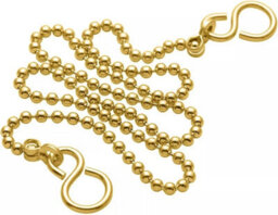 "Sisi UK Brass Bath Plug Chain Replacement 18"" Ball Type Sink Plug Chain With S Shaped Hook & End For Bathtub Kitchen & Bathroom Sink Basin" - thumbnail 1