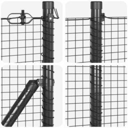 Berkfield Fence With Posts Grey 25 X 0.5 M (19 X 19 mm Mesh) - thumbnail 7