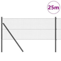 Berkfield Fence With Posts Grey 25 X 0.5 M (19 X 19 mm Mesh) - thumbnail 3