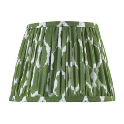 Happy Homewares Modern Olive Green Pleated Cotton Fabric Lamp Shade With Wavy Design - thumbnail 5