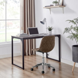 Furniturebox Uk Tessa Brown Velvet And Silver Office Chair - thumbnail 3
