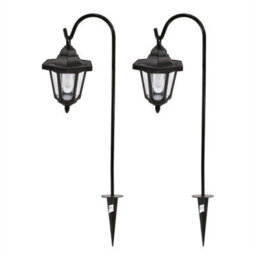 2 X Solar Classic Hanging Garden Lanterns Coach Outdoor Lamp Lights