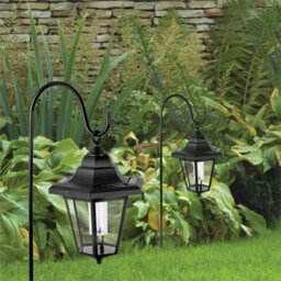 2 X Solar Classic Hanging Garden Lanterns Coach Outdoor Lamp Lights - thumbnail 5