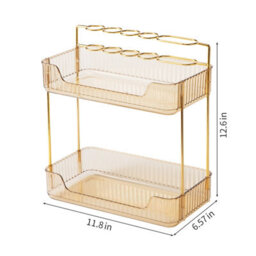 Xample Makeup Organiser Storage 2-Tier Cosmetics Skincare Shelf Organizer, Holder Rack, Customisable,toiletries Cosmetics Organiser, Gift - thumbnail 9