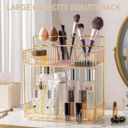 Xample Makeup Organiser Storage 2-Tier Cosmetics Skincare Shelf Organizer, Holder Rack, Customisable,toiletries Cosmetics Organiser, Gift - thumbnail 2