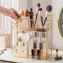 Xample Makeup Organiser Storage 2-Tier Cosmetics Skincare Shelf Organizer, Holder Rack, Customisable,toiletries Cosmetics Organiser, Gift - thumbnail 5