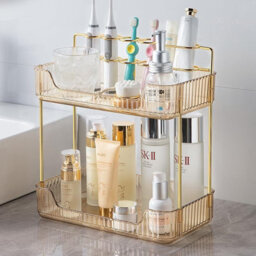 Xample Makeup Organiser Storage 2-Tier Cosmetics Skincare Shelf Organizer, Holder Rack, Customisable,toiletries Cosmetics Organiser, Gift - thumbnail 4