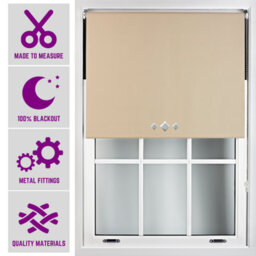 Triple Diamond Eyelet Blackout Roller Blind With Metal Fittings Free Alteration By Furnished - Cappuccino (W)60Cm X (L)165Cm - thumbnail 1