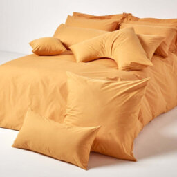 Homescapes Mustard Yellow Egyptian Cotton V Shaped Pillowcase 200 Tc - thumbnail 5