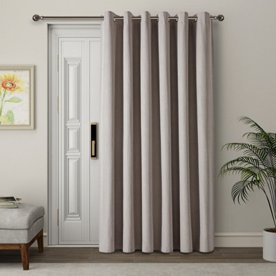 Ameha Natural Beige Linen Blackout Curtain,energy Saving Thermal Insulated Single Panel Curtain Uk,heat Retaining Window Curtain 66'x84' - image 1
