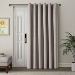 Ameha Natural Beige Linen Blackout Curtain,energy Saving Thermal Insulated Single Panel Curtain Uk,heat Retaining Window Curtain 66'x84'
