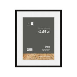 Nielsen Skava 40 X 50Cm Black Wooden Picture Frame With 30X40Cm Mount, Float Glass And Push/turn Clips
