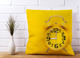 Warren Reed Designer Yellow Alarm Clock Cushions 45Cm X 45Cm - thumbnail 2