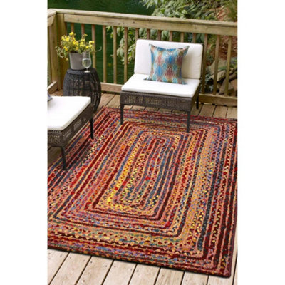 Melrose Tropical Multicoloured Border Design Indoor/outdoor Area Rug 160/230Cm - image 1