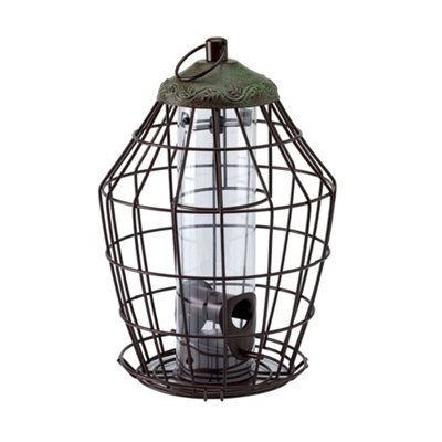 Peckish Secret Garden Steel Seed Green Squirrel Proof Bird Feeder 0.7L - image 1