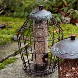 Peckish Secret Garden Steel Seed Green Squirrel Proof Bird Feeder 0.7L - thumbnail 2