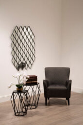 Orsina Reva Wall Mirror, Clear, Grey, Glass, Wood - thumbnail 2